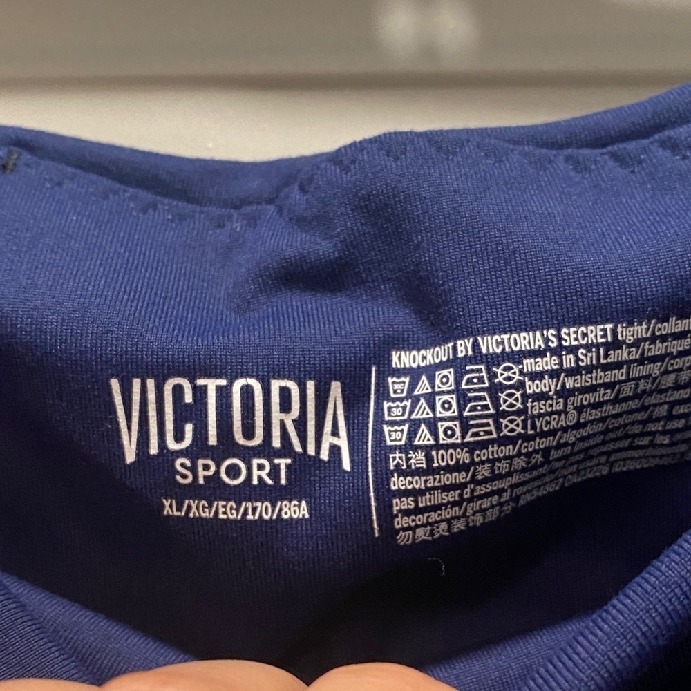 VS Sport Knockout Leggings Royal Blue High Waist Gym Workout Pants XL - Picture 2 of 7